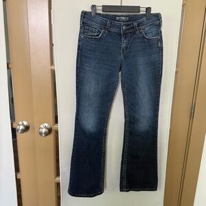 Silver Jeans Co. Women's‎ 29 Blue Medium Wash Mid Rise Denim Boot Cut Jeans